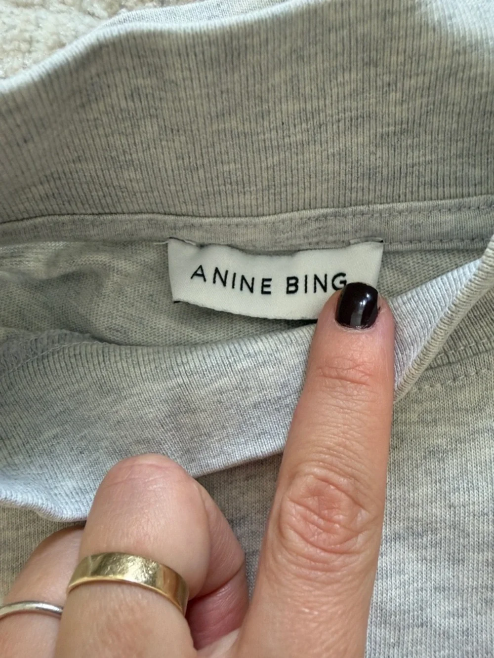 Anine Bing Gray Logo T-shirt - Picture 2 of 3